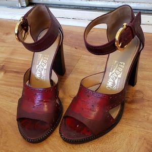 Salvatore Ferragamo heels, red, size 35